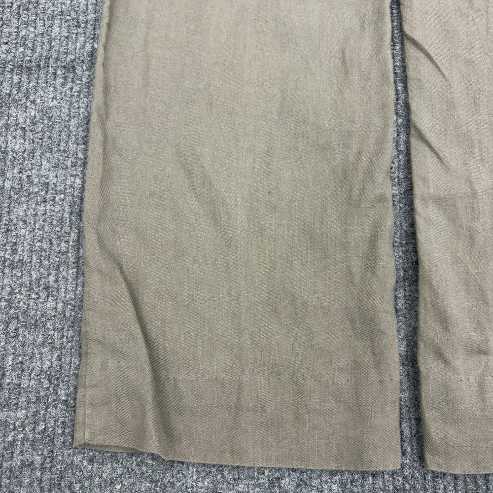 H&M Pants Womens 8 Tan Linen Wide Leg Casual Summer Trousers